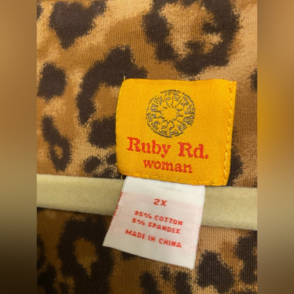 Ruby Rd. Women's Brown Leopard Teddy Jacket - Picture 4 of 4